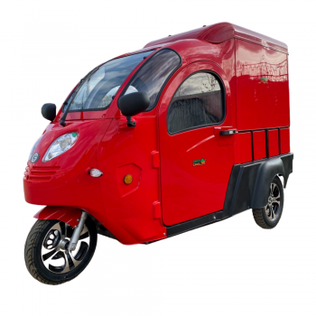 Электротрицикл грузовой GreenCamel Тендер E1200 (72V 2500W) кабина, BOX, понижающая красный