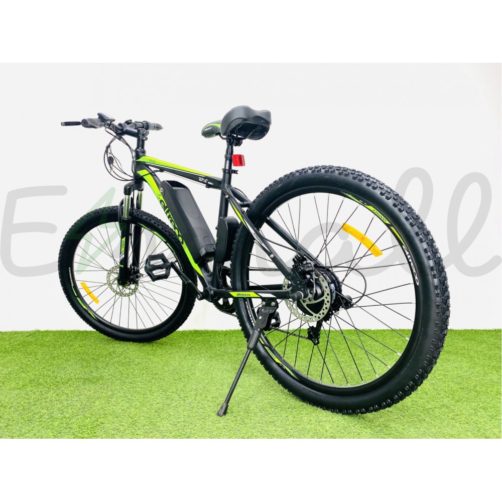 Электровелосипед велогибрид Eltreco XT 600 D (черно-зеленый) 14