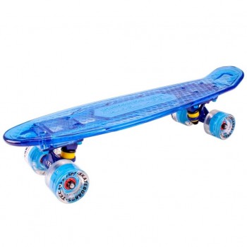 Скейтборд пластиковый Transparent 22 light синий